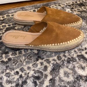 Sam Edelman Austin camel leather suede slip on espadrille shoes